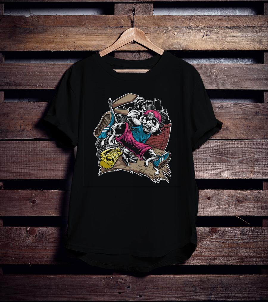 Kungfu Panda Boombox Break Dance Urban Vibes Music T-Shirt