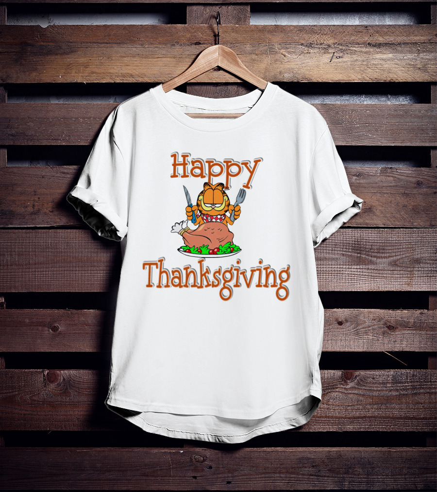 Happy Thanksgiving Garfield Turkey Feast T-Shirt