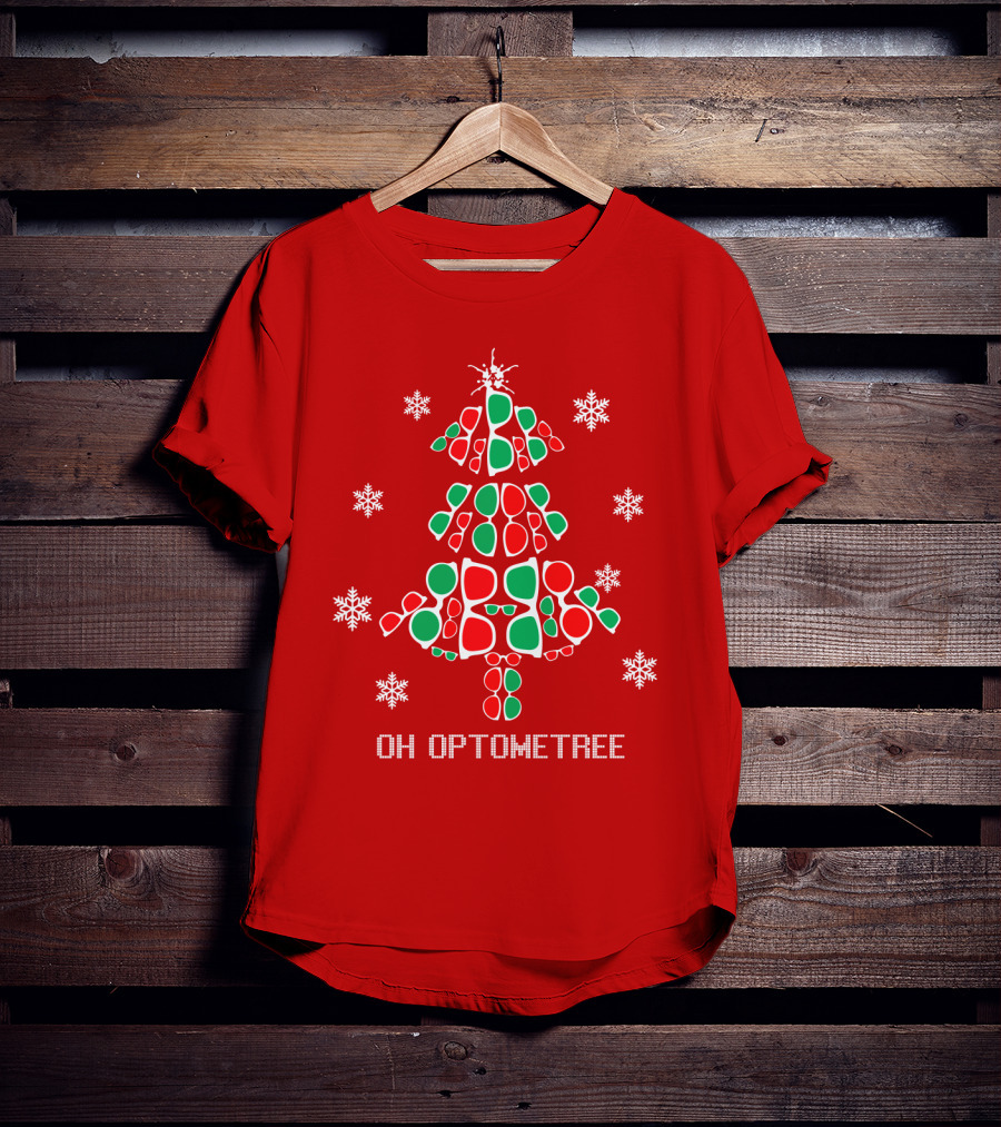 Oh Optometree Christmas Specs And Snowflakes T-Shirt