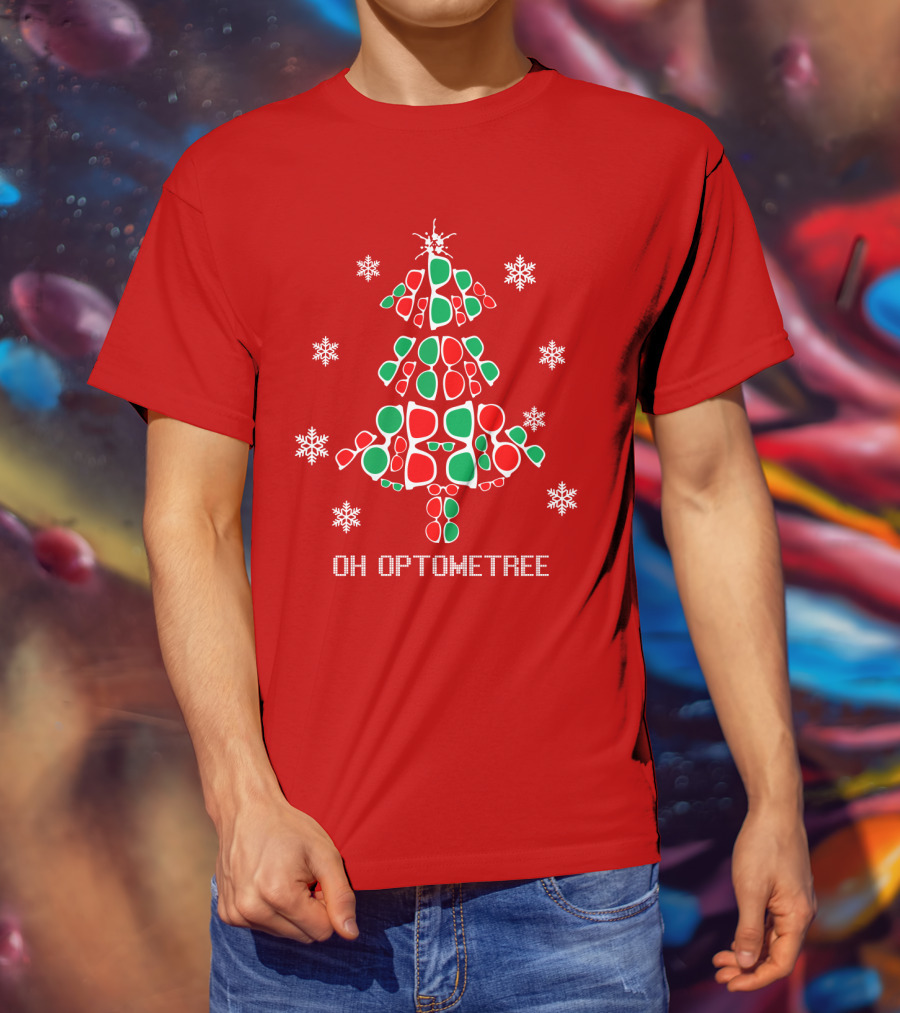 Oh Optometree Christmas Specs And Snowflakes T-Shirt