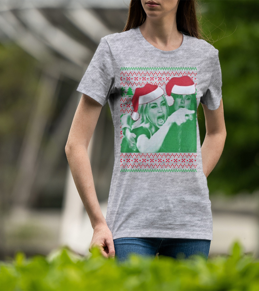 Woman Yelling At Cat Meme Christmas Santa Hats Raglan T-Shirt