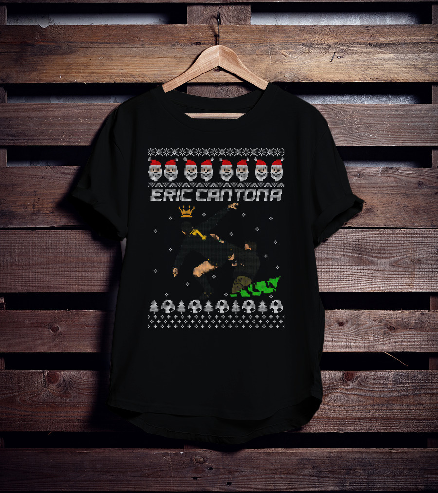 Eric Cantona Kung Fu Kick Crown Christmas T-Shirt