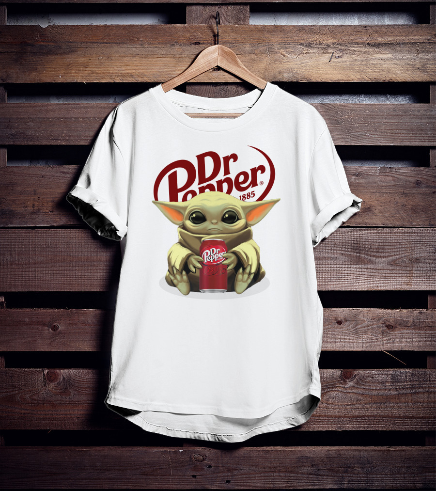 Dr Pepper 1885 Baby Yoda Holding Dr Pepper Can T-Shirt