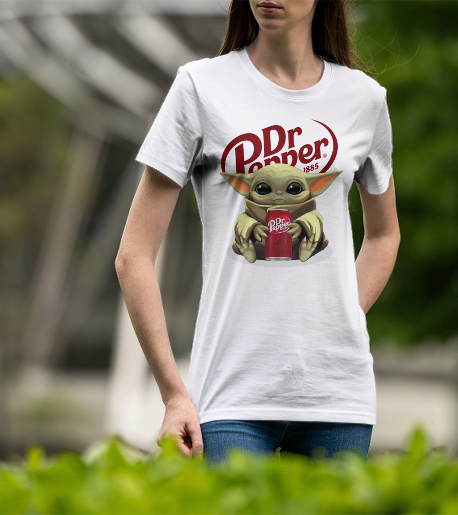 Dr Pepper 1885 Baby Yoda Holding Dr Pepper Can T-Shirt