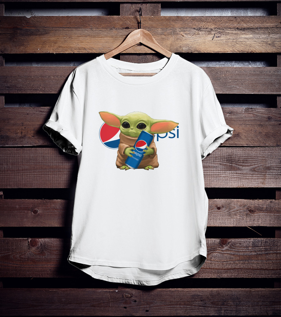 Baby Yoda Holding Pepsi Can With Pepsi T-Shirt