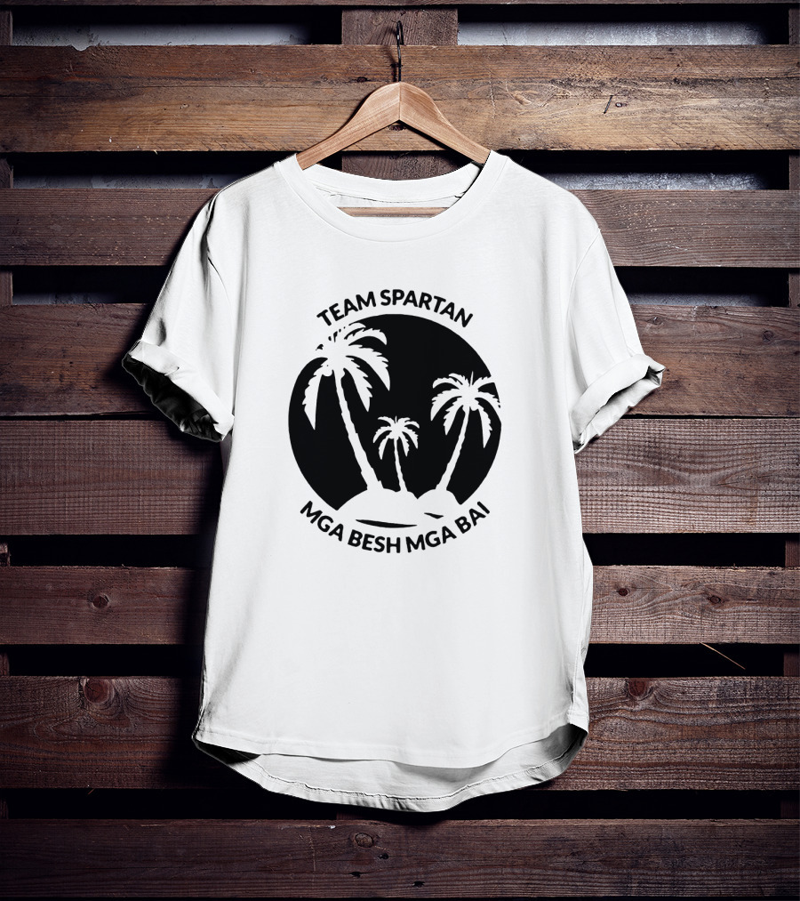 Team Spartan Mga Besh Mga Bai Tropical Palm Island T-Shirt