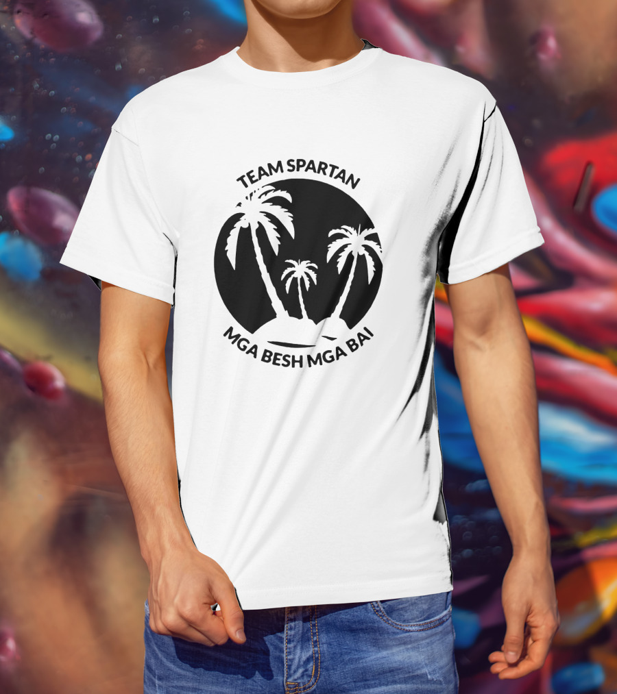 Team Spartan Mga Besh Mga Bai Tropical Palm Island T-Shirt