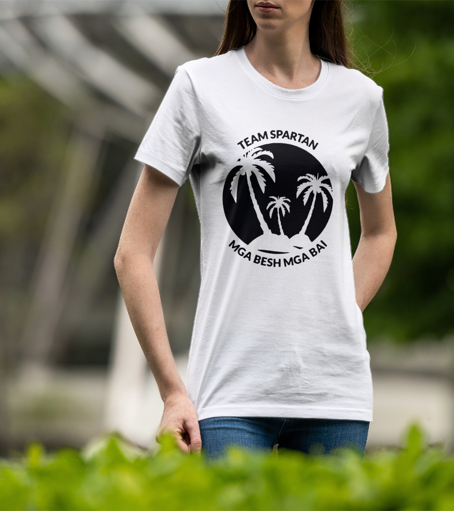 Team Spartan Mga Besh Mga Bai Tropical Palm Island T-Shirt