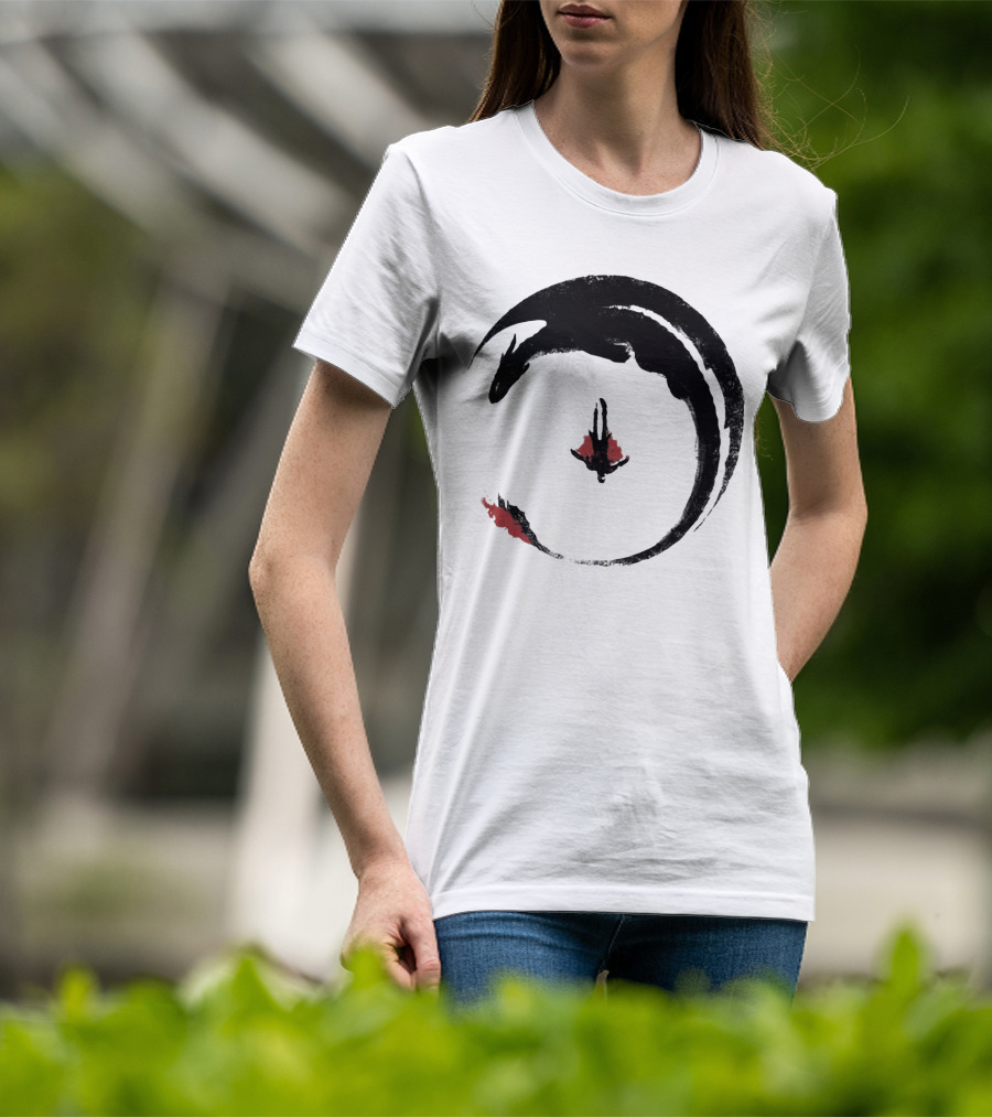 Hiccup And Toothless Fly Artistic Circular T-Shirt