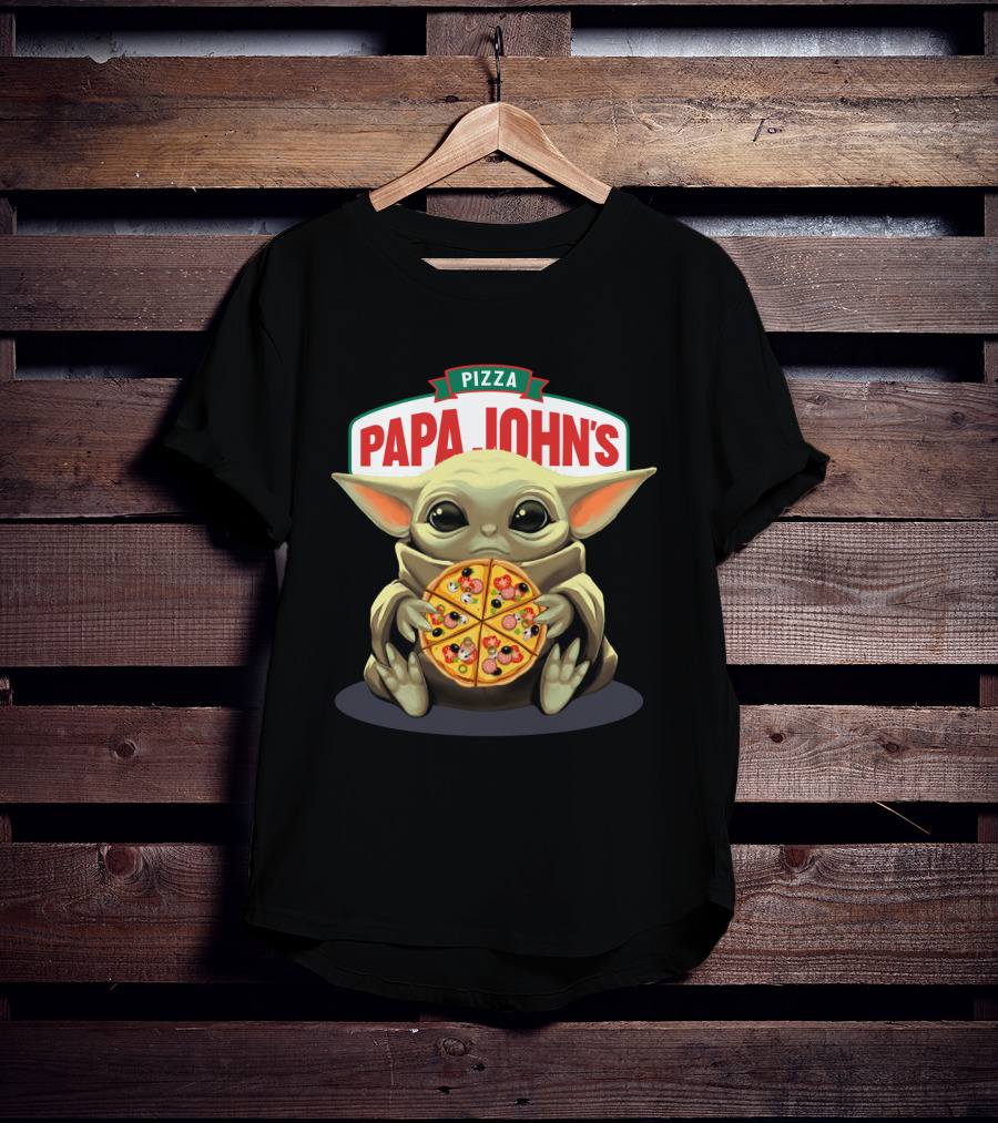 Baby Yoda Holding Papa John's Pizza T-Shirt