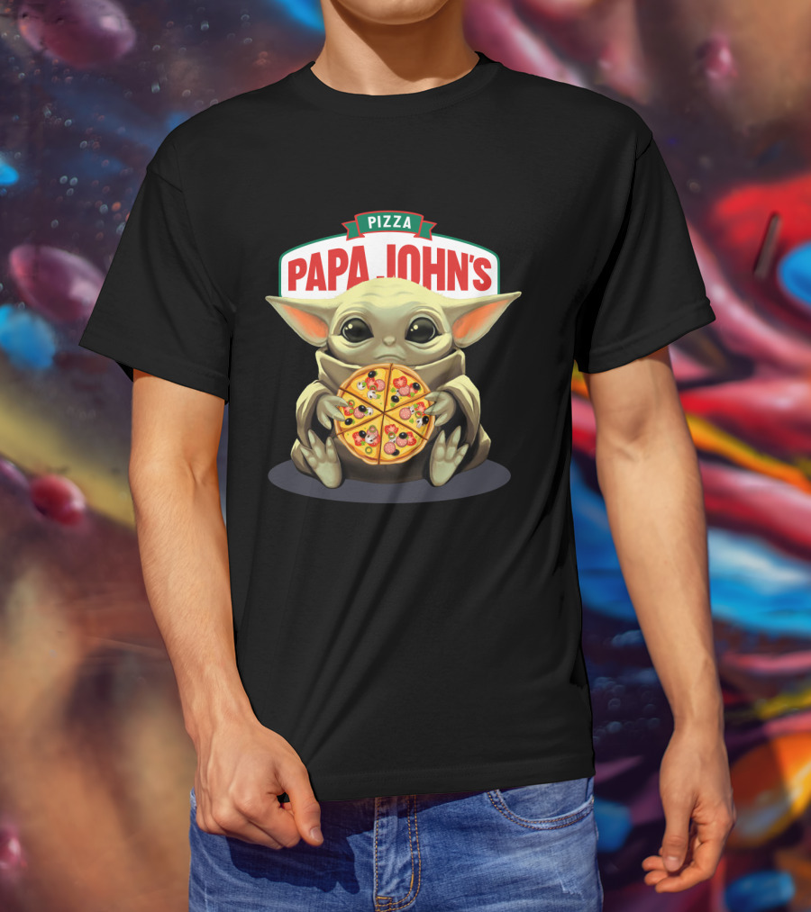 Baby Yoda Holding Papa John's Pizza T-Shirt