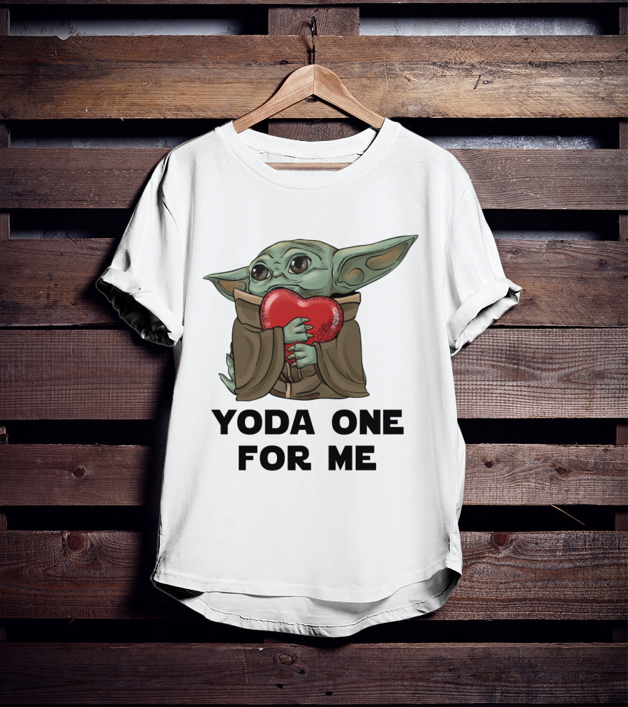 Yoda One For Me Baby Yoda Hug Heart T-Shirt