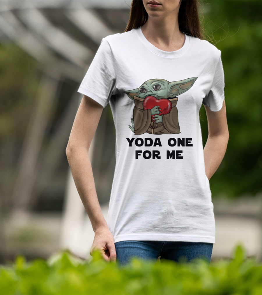 Yoda One For Me Baby Yoda Hug Heart T-Shirt