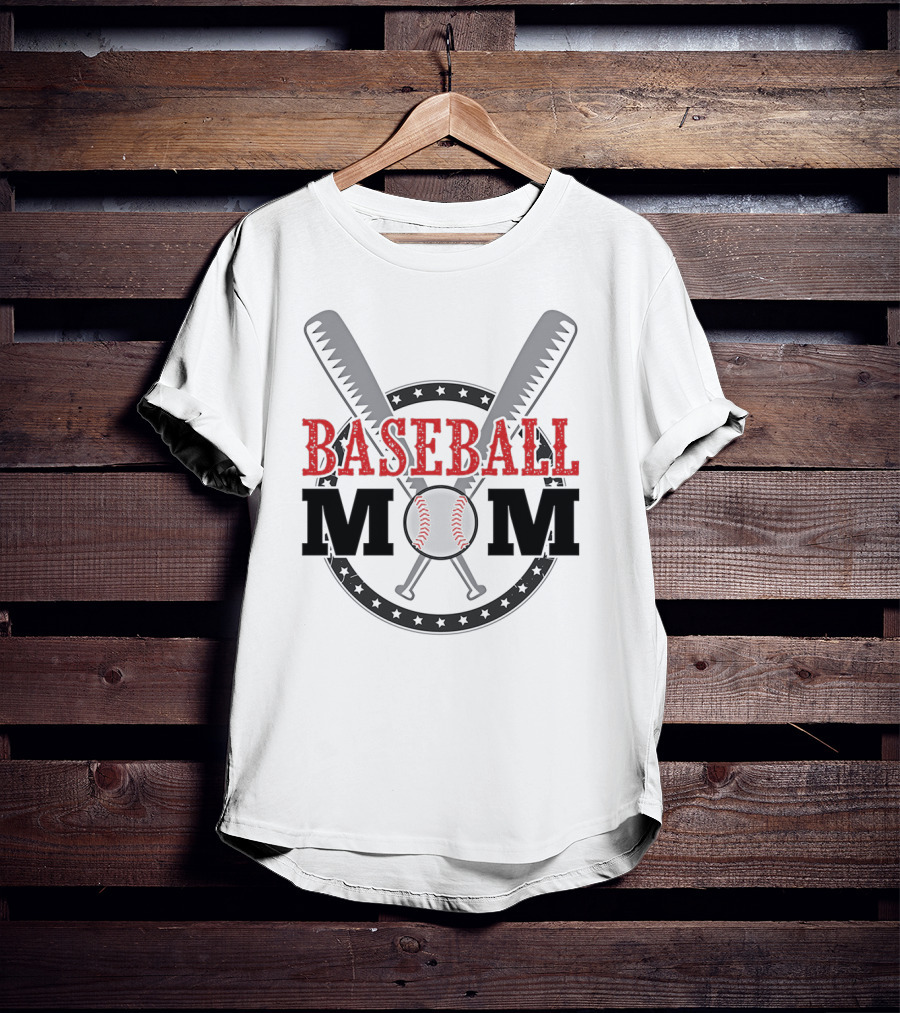 Baseball Mom Crossbats Star Circle T-Shirt