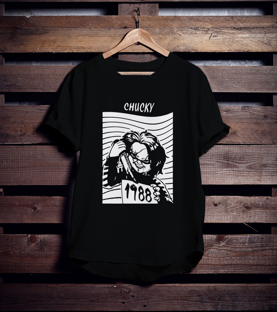 Chucky 1988 Horror Classic Movie Character With Knife T-Shirt