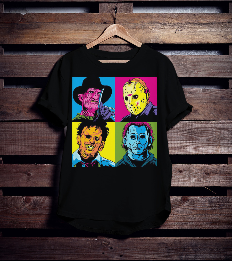 Freddy Krueger Jason Voorhees Leatherface Michael Myers Horror Movie Pop T-Shirt