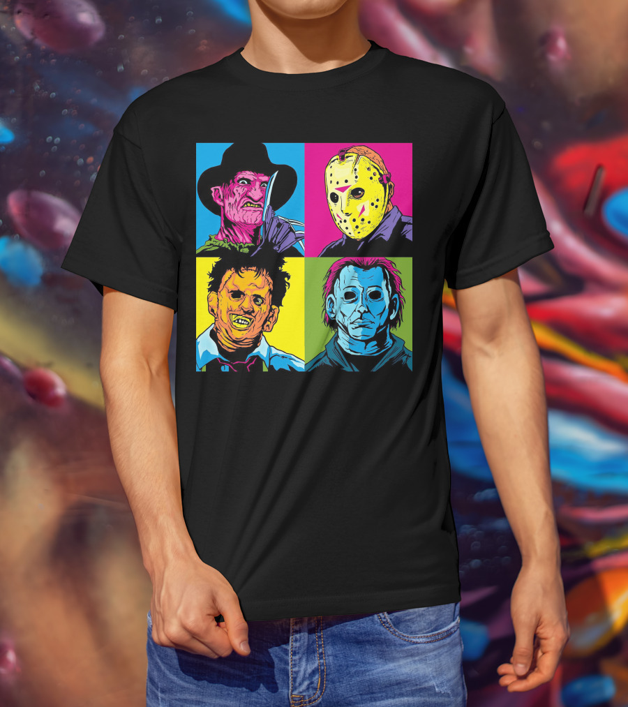 Freddy Krueger Jason Voorhees Leatherface Michael Myers Horror Movie Pop T-Shirt
