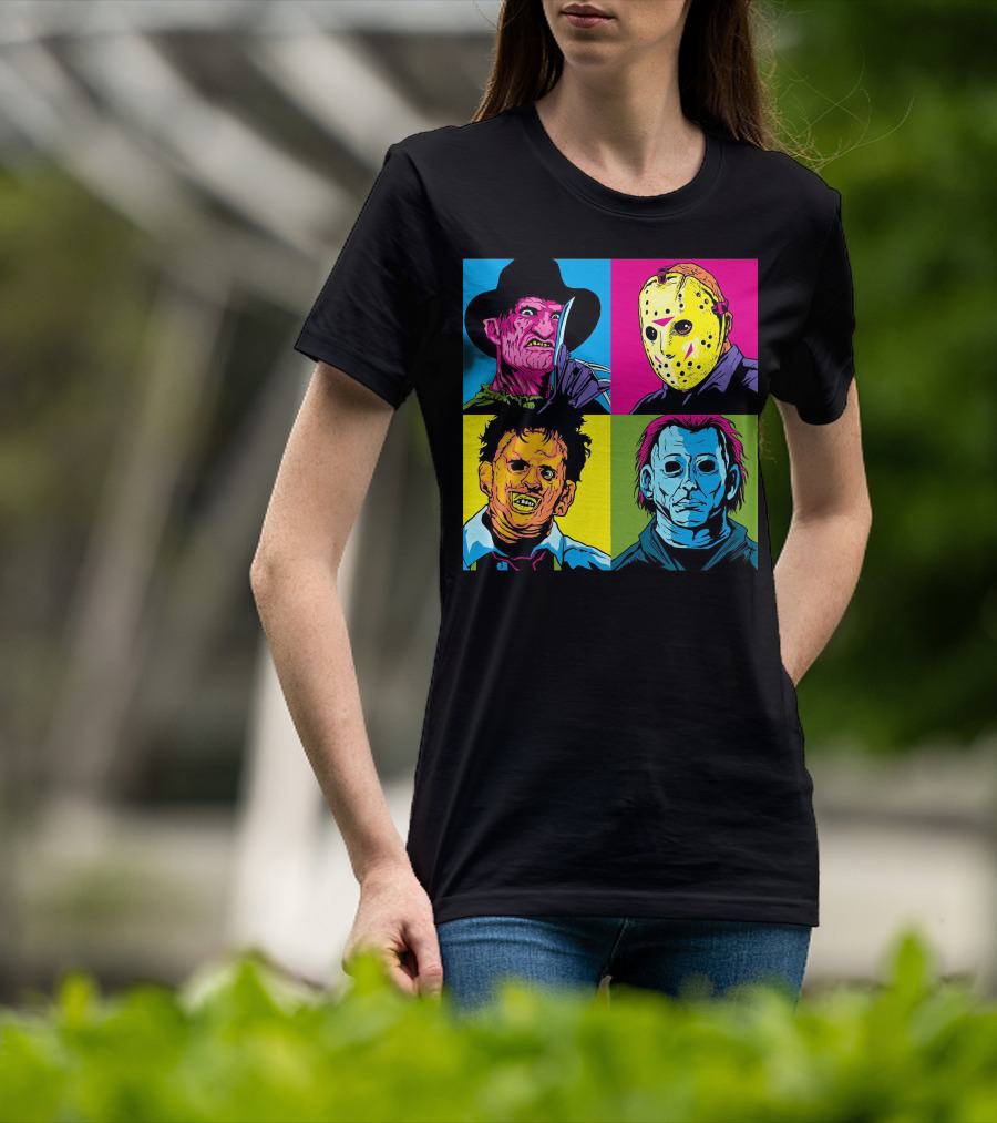 Freddy Krueger Jason Voorhees Leatherface Michael Myers Horror Movie Pop T-Shirt