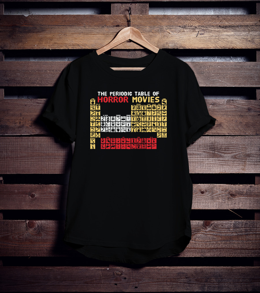 The Periodic Table Of Horror Movies Characters And Icons T-Shirt