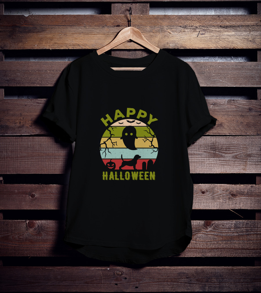 Happy Halloween Beagle Ghost Pumpkin T-Shirt