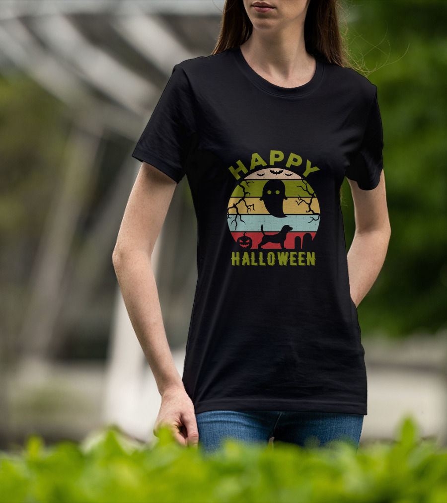 Happy Halloween Beagle Ghost Pumpkin T-Shirt