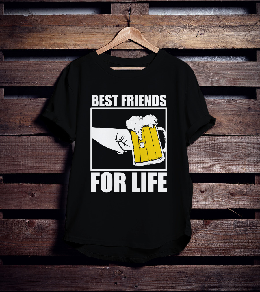 Best Friends For Life Beer Mug Fist Bump T-Shirt