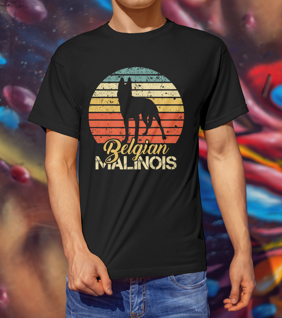 Retro Sunset Belgian Malinois T-Shirt