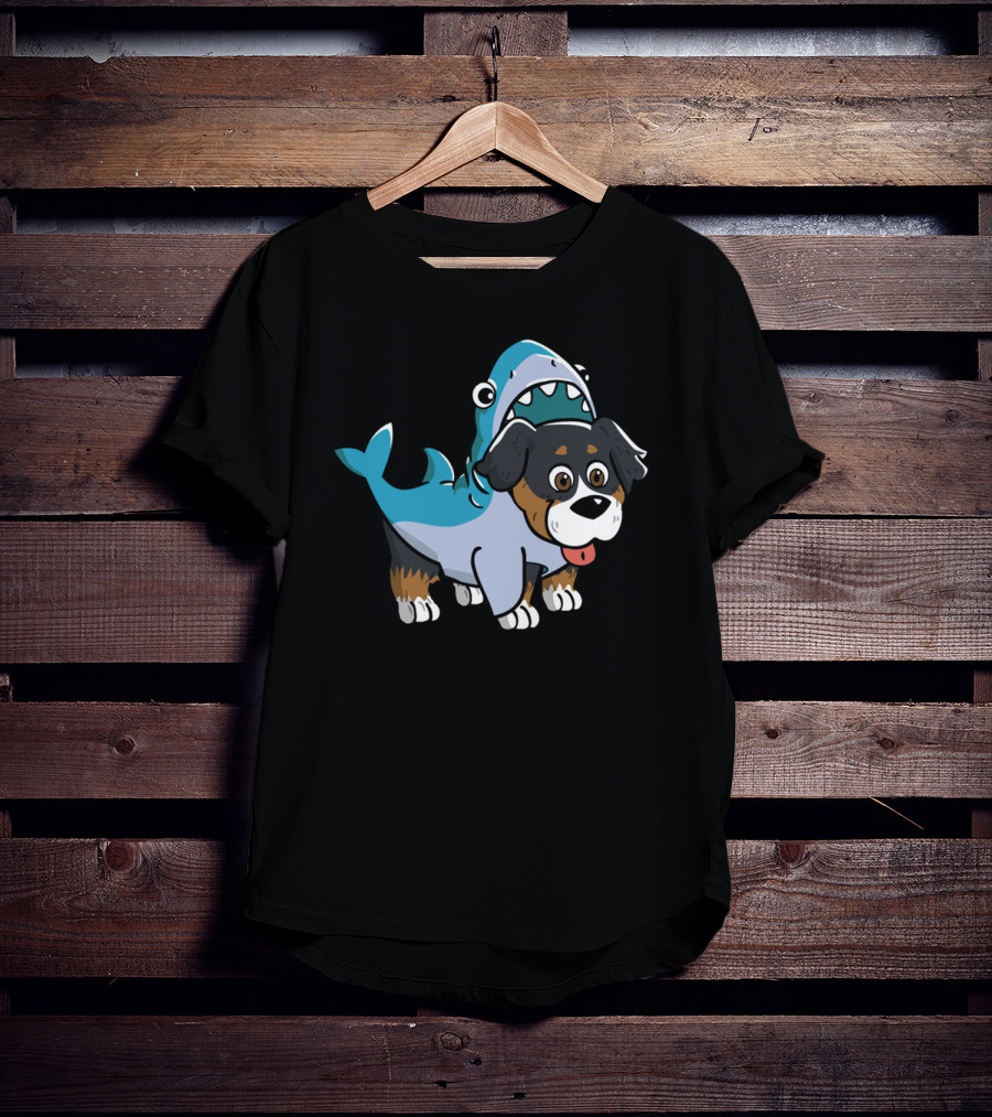 Bernese Mountain Dog In Shark Costume Fun T-Shirt