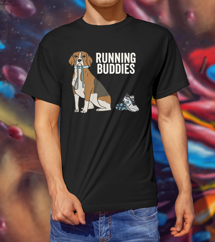 Beagle Running Buddies With Shoe And Leash T-Shirt