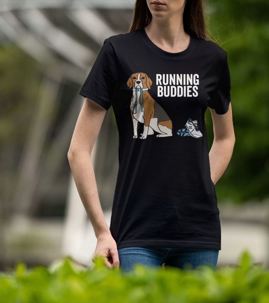 Beagle Running Buddies With Shoe And Leash T-Shirt
