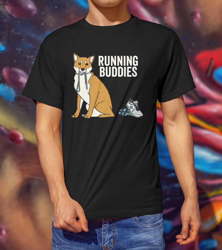 Shiba Inu Running Buddies With Sneakers T-Shirt