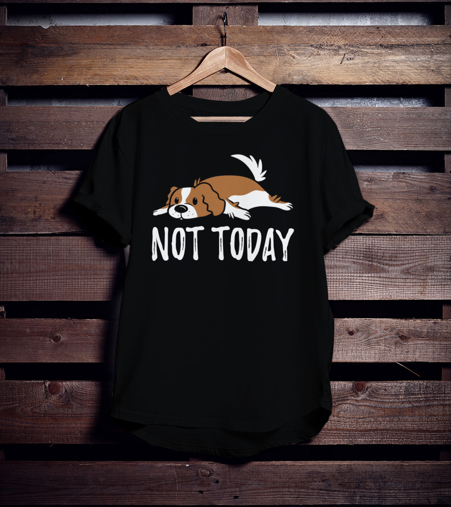 Cavalier King Charles Dog Not Today Relaxed Mood T-Shirt