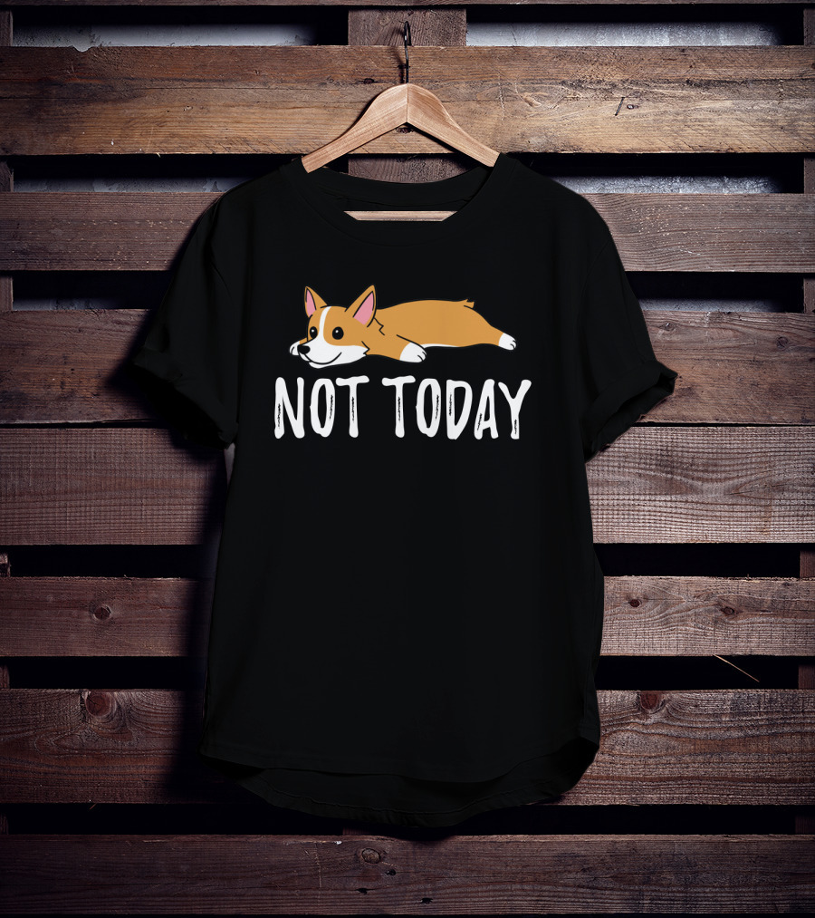 Not Today Corgi Cartoon T-Shirt