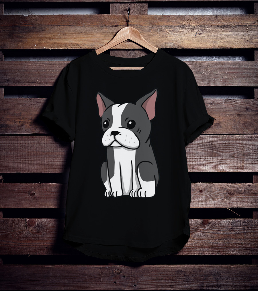 Boston Terrier Cute Cartoon T-Shirt