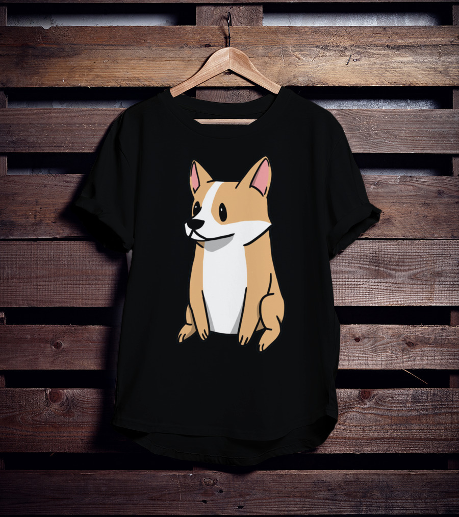 Corgi Illustration Pembroke Welsh Cartoon Dog T-Shirt
