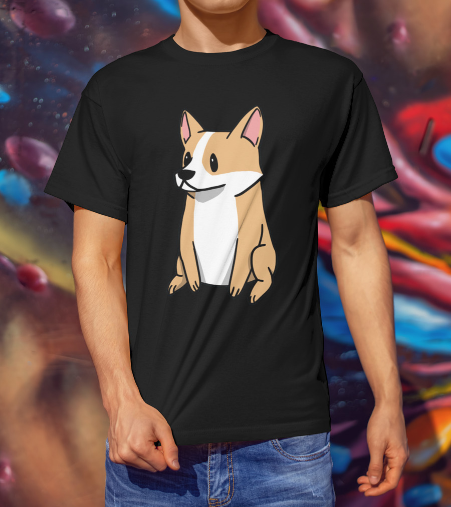 Corgi Illustration Pembroke Welsh Cartoon Dog T-Shirt