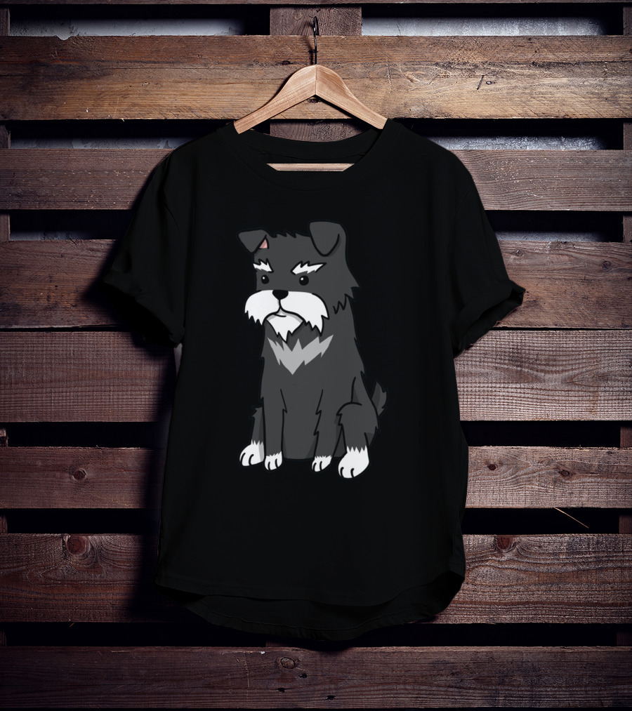 Schnauzer Cartoon Style Cute Dog T-Shirt