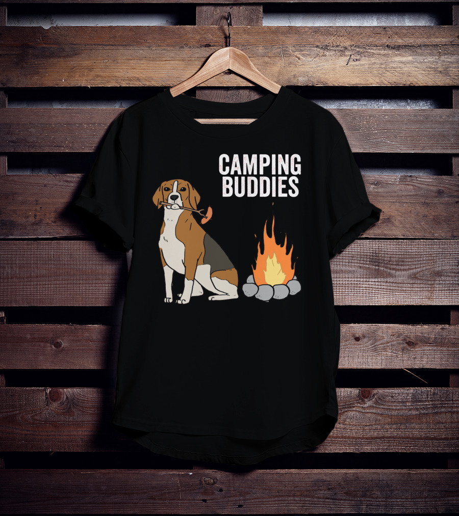 Campground Adventure With Beagle And Campfire Buddies T-Shirt