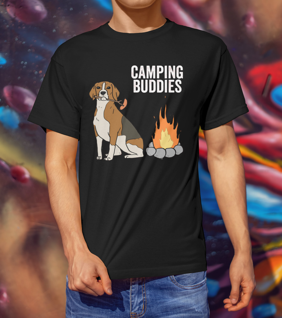 Campground Adventure With Beagle And Campfire Buddies T-Shirt