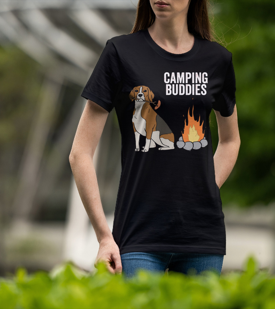 Campground Adventure With Beagle And Campfire Buddies T-Shirt