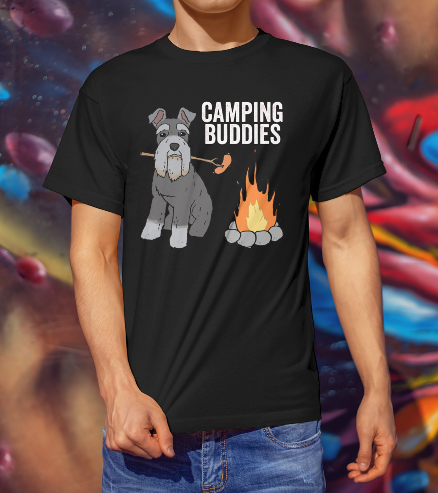 Schnauzer And Campfire Fun: Camping Buddies Delight T-Shirt