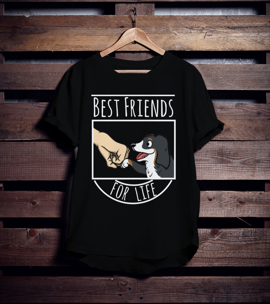 Best Friends For Life Bernese Mountain Dog Fist Bump T-Shirt