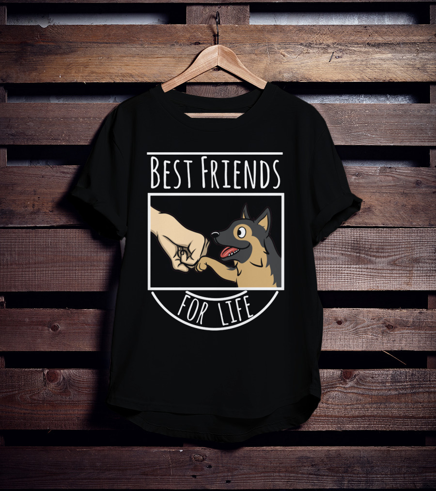 Best Friends For Life German Shepherd Fist Bump T-Shirt