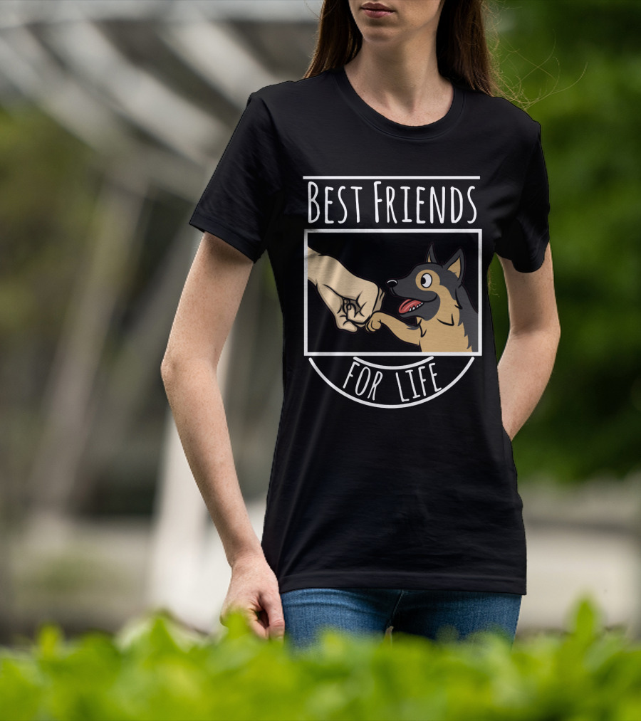 Best Friends For Life German Shepherd Fist Bump T-Shirt