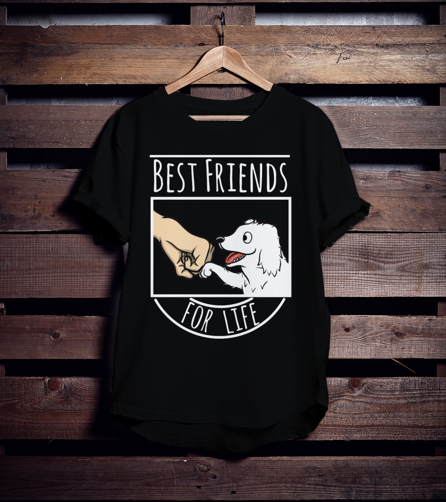 Best Friends For Life Great Pyrenees Puppy And Fist Bump Loyalty T-Shirt