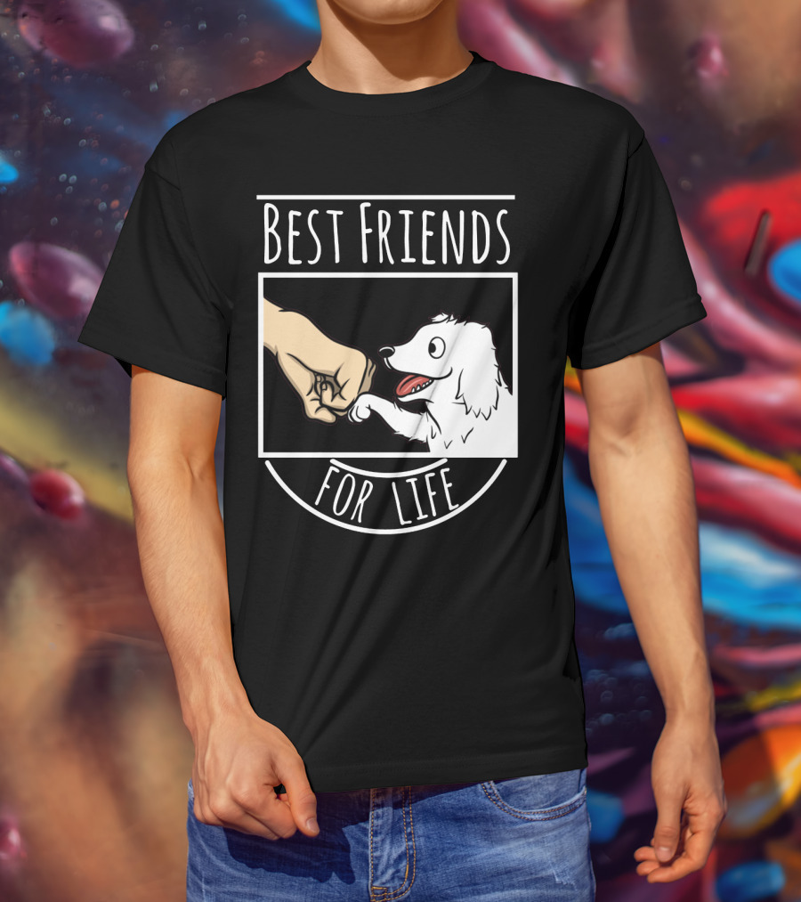 Best Friends For Life Great Pyrenees Puppy And Fist Bump Loyalty T-Shirt