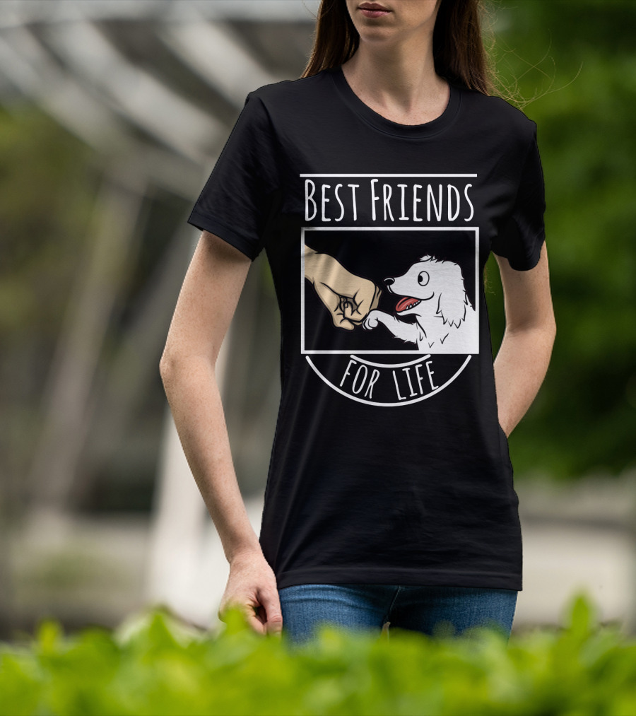 Best Friends For Life Great Pyrenees Puppy And Fist Bump Loyalty T-Shirt