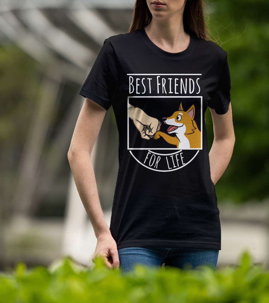 Best Friends For Life Shiba Inu Fist Bump Paws T-Shirt