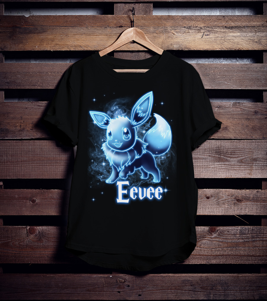 Eevee Pokemon Patronus Neon Glow Effect T-Shirt