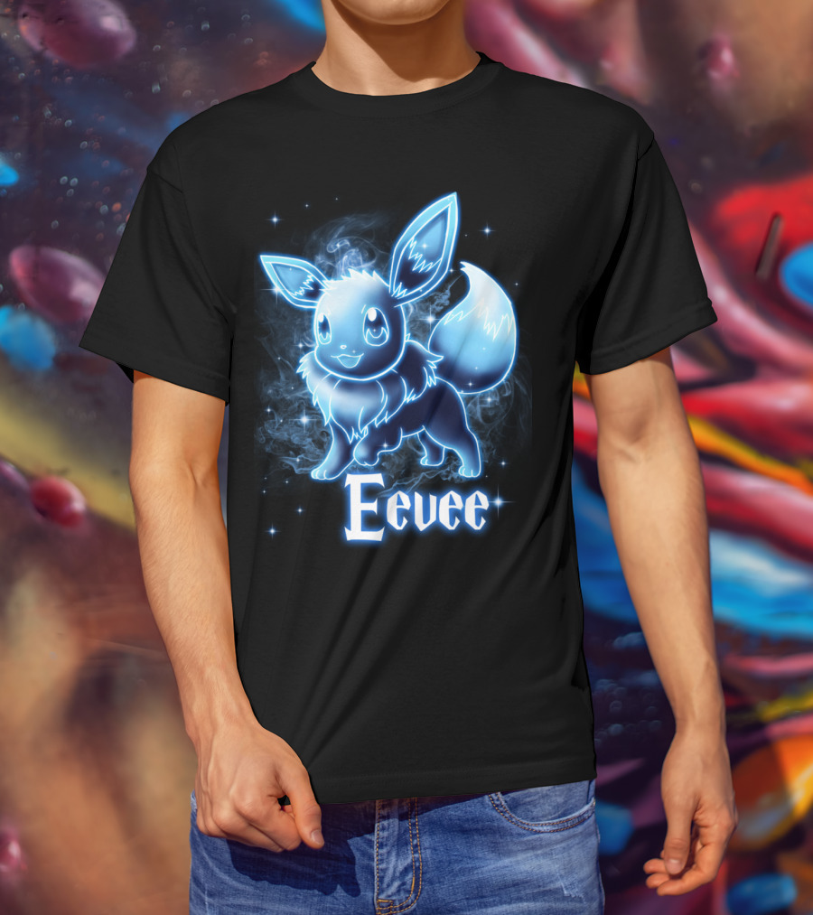 Eevee Pokemon Patronus Neon Glow Effect T-Shirt